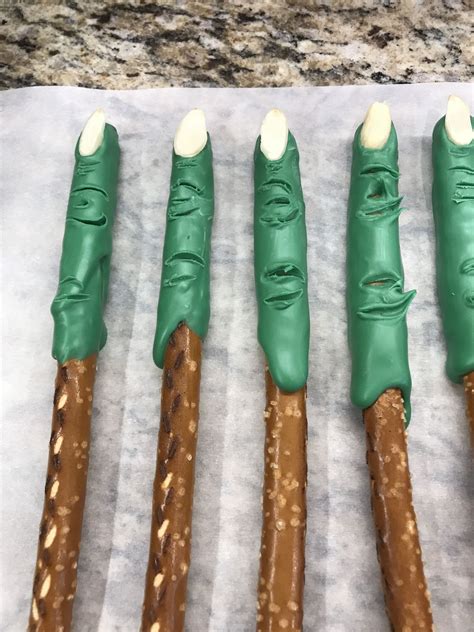 Witch finger pretzel rods